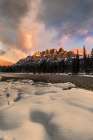 Sunrise over Castle Mountain, Canada Art Print